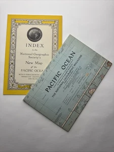 1937 - Map Index and Map - New Map of the Pacific Ocean - National Geographic - Picture 1 of 7