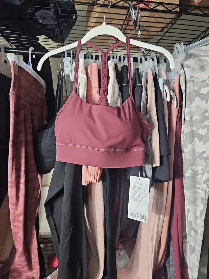 Sujetador Lululemon Flow Y Nulu Longline Rojo Granate Talla 8 Foto 1 de 1