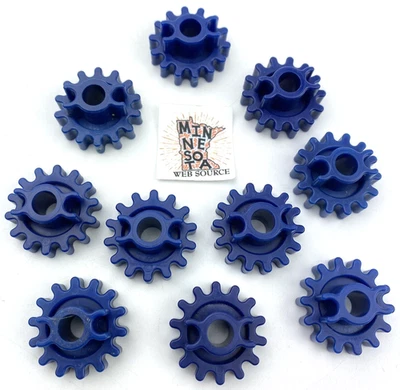 (10) 10 Knex Small 1 Inch Dark Blue Gears Locking - K'nex Education Stem Parts - Image 1 of 3