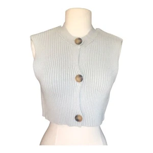 Free People NWT Naiome Trendy Neutral Cropped Rib Micro Vest Truthsyer (Gray) XS - Picture 1 of 15