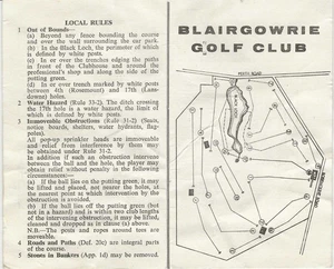 Vintage 1970's Blairgowrie Golf Club Course Scorecard United Kingdom HTF Rare - Picture 1 of 2
