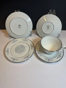 Oxford Bone China by Lenox Bryn Mawr – 12 Salad Plates + 9 Cups & Saucers. - Picture 1 of 10