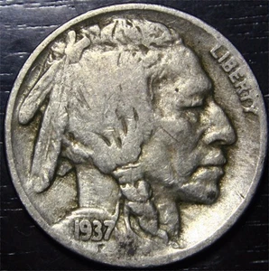 1937 D Buffalo Nickel 5c US Coin Denver Mint - Picture 1 of 2