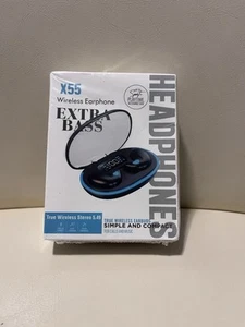 X55 Wireless Earbuds Bluetooth 5.49 Headphones Extra Bass LED Display - Photo 1 sur 2
