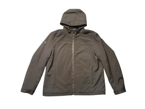 Tommy Hilfiger Softshell Jacket Men’s XL Black Hooded Fleece Lined Full Zip - Picture 1 of 15