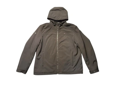 Tommy Hilfiger Softshell Jacket Men’s XL Black Hooded Fleece Lined Full Zip - Image 1 of 4
