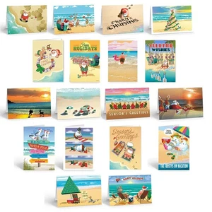 Ultimate Beach Christmas Card Variety Pack - 36 tarjetas de playa y sobres - 18... - Imagen 1 de 7