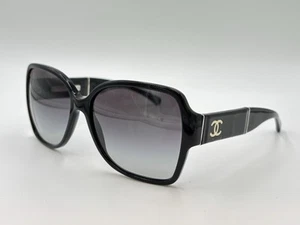 CHANEL CH5230Q c.1345/3C Sunglasses Gloss black; Gray AUTHENTIC ITALY - Picture 1 of 13