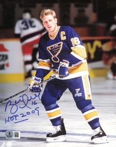 Brett Hull Autographed 8x10 Photo St. Louis Blues "HOF 2009" Beckett QR #BS30620 - Picture 1 of 2