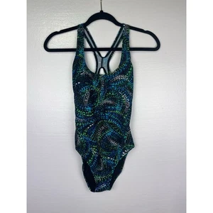 Speedo Racerback Athletic Training One Piece Swimsuit Size 6 Blue Green NWT - Picture 1 of 6