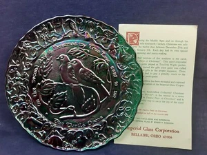 Vintage Imperial Glass Plate - 2nd Day Of Christmas - Turtle Doves - With... - Picture 1 of 5