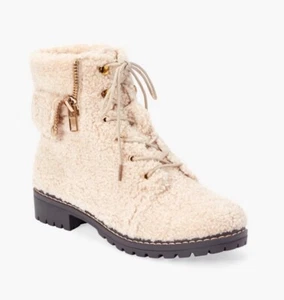 Bota de Combate Just Fab Illona Shearling Talla 8 AZ-18215 - Imagen 1 de 7