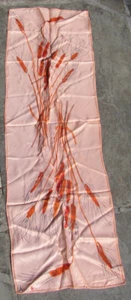 Vtg Peach Orange Wheat Vera Neuman Scarf Oblong Silk Blend 14" x 44" - Picture 1 of 3