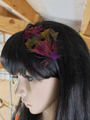 BANDA PARA EL PELO PLUMA Boda nupcial ELIGE COLOR AÑOS 20 40 Estilo Vintage Rockabilly Foto 1 de 4