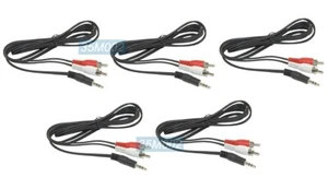 5 Packs Of 2 RCA Male To 35mm Male Audio Adapter Cables 6 Feet Long - Picture 1 of 3