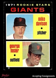 1971 Topps #276 Rookie Stars Mike Davison & George Foster RC ROOKIE VG - VG/EX