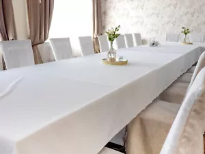 Tischdecke Tischtuch Baumwolle Breite 210 cm weiß glatt - Bild 1 von 1