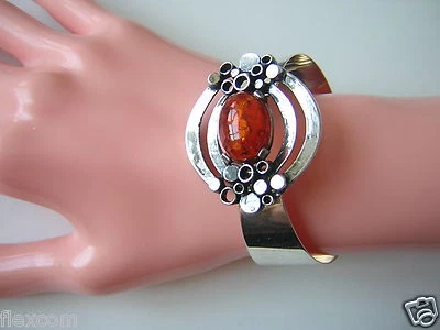 925 Sterlingsilber Bernstein Armreif Honig Theodor Klotz Teka Amber 23,7 g - Bild 1 von 4