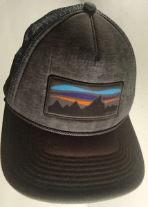 PATAGONIA Trucker Hat Big Patch Logo Snapback Adjustable Mesh Charcoal Grey - Picture 1 of 9