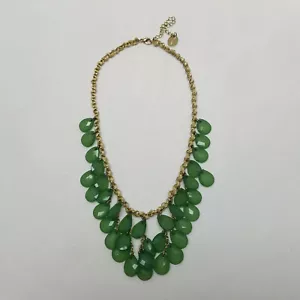Collar Zad verde facetado lágrima gota cuentas tono dorado 17' - Imagen 1 de 8