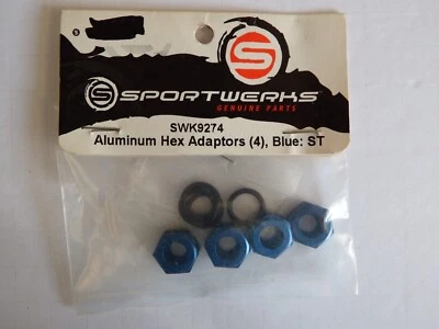 SPORTWERKS - ALUMINUM HEX ADAPTORS (4), BLUE: ST - Model# SWK9274 - Image 1 of 3