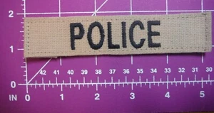 name tape-brown with black POLICE lettering - Picture 1 of 2