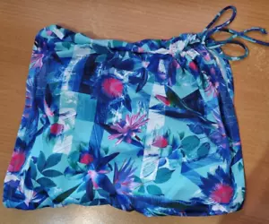 Womens Tankini Swimwear Top Size 10 Blue Halterneck Detachable Strap Ladies - Picture 1 of 9
