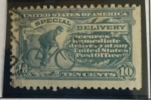 Sello de mensajero de entrega especial de 1902 en bicicleta - Imagen 1 de 1