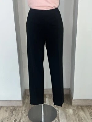 Black Straight Pants Women PIAZZA SEMPIONE Size 42i 38 FR Excellent Condition - Image 1 of 4