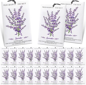 50 Pcs Lavender Scented Sachets for Drawers and Closets Long Lasting Fresh Air F - Picture 1 of 12