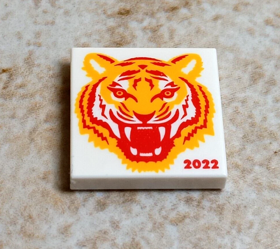 LEGO Tigre Impreso Azulejo Espíritu Escolar Año Nuevo del Tigre Rayas Naranja 2x2 Foto 1 de 1