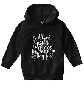 All Of God's Grace In One Tiny Face - Cross Heart Toddler/Youth Hoodie - Picture 1 of 12