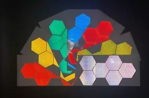 6 Reflective 2.85" Prismatic Hexagons Oralite V98 (750+ Candelas) Sticker Decal - Bild 1 von 12