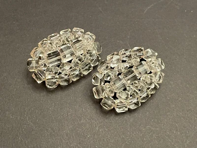 Clips de zapatos con cuentas vintage elegantes ~ Ovalado con cuentas facetadas claras Foto 1 de 4