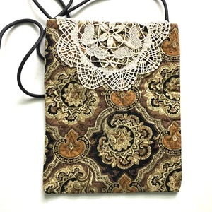 SALE! Doily Crossbody Bag, New - Handmade, Earth Tones, Quilted, Bags & Purses - Picture 1 of 8