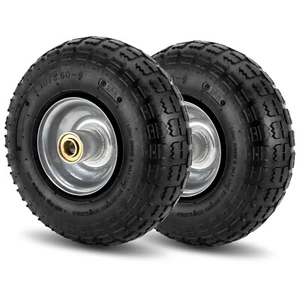 2Pack Pneumatic Rubber Tire Wheels 4.10/3.50-4" 5/8" Axle Bore Tires Replacement - Picture 1 of 9