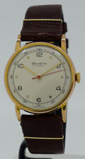 Helvetia 1950s 9k Rose Gold Manual 32.5mm Silver Minute Track Dial Watch