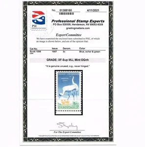 GENUINE SCOTT #1098 MINT PRISTINE OG NH PSE CERT GRADED XF-SUPERB-95J JUMBO - Picture 1 of 3