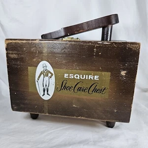 Scarpe vintage ESQUIRE SHOE CURA FORZIERE Legno Shine Box (S) - Foto 1 di 12