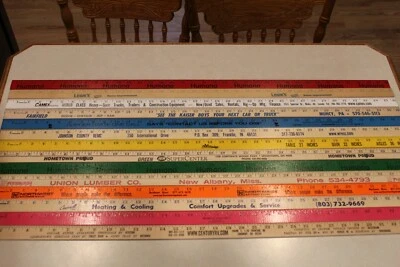 Lote de reglas de madera de 14 yardas cartel publicitario color arte artesanía pasatiempo Foto 1 de 4