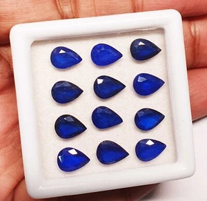 Natural Blue Spinel Pear Cut Loose Gemstone Lot 7 Pcs 6*8 MM 6 CT - Picture 1 of 5
