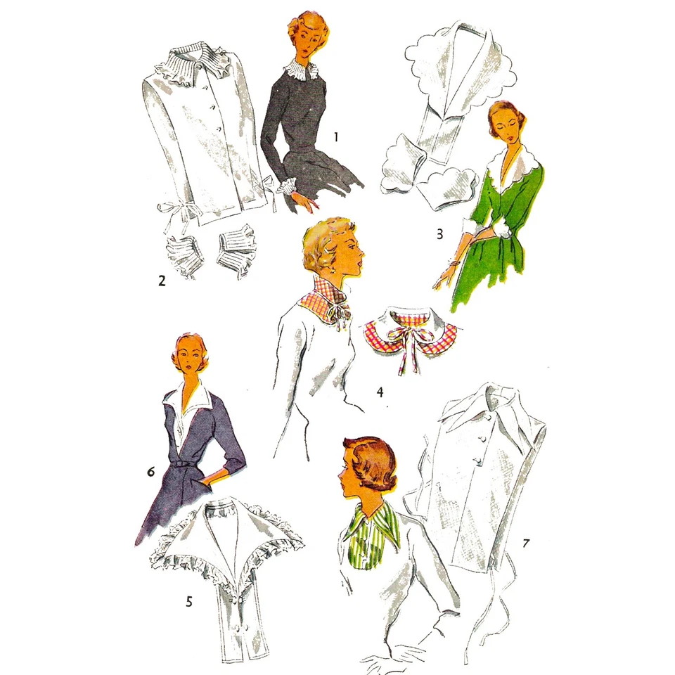 Vintage 1940s Sewing Pattern -  Collars & Cuffs - Image 1 of 1