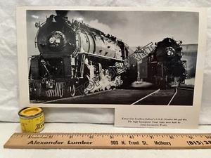 B&W print 9"x5" Kansas City Southern Railway Texas type 2-10-4s #904 & #909. - Picture 1 of 1