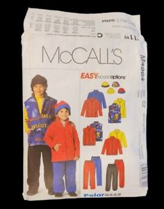 Boys Pattern McCall's Polar Gear M4964 Jacket Vest Pants Hat Size M-XL Cut Youth