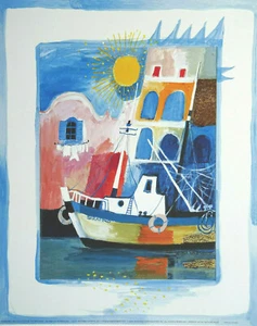 ROSINA WACHTMEISTER KUNSTDRUCK SILKSCREEN PRINT POSTER RITORNO A PORTO 30x24cm - Picture 1 of 3