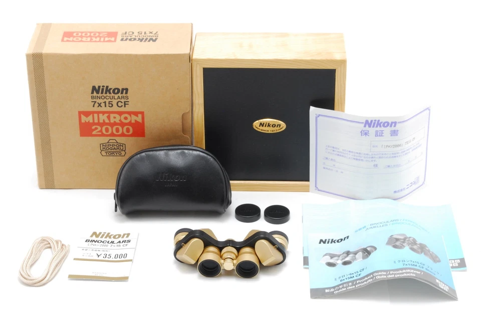 Rare[Almost MINT] Nikon Binoculars 7 x 15 CF Micron 2000 Gold limited from JAPAN - Image 1 of 4