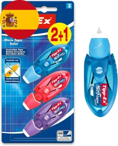 BIC Tipp-Ex Cinta Correctora de Bolígrafos, Óptimo 3 unidades, Multicolor - Photo 1/5