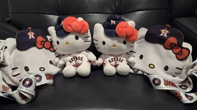 Houston Astros Hello Kitty Lote de 4 - 2 Bolsas Cinturón - 2 Peluche - Buen Estado Foto 1 de 4