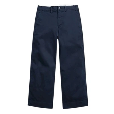 Polo Ralph Lauren Cropped Twill Wide-leg Pant Navy Size 4 - Image 1 of 4