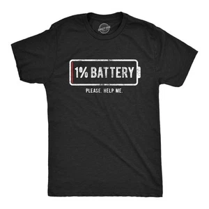 Camiseta Para Hombres 1% Batería Please Help Me Divertida Correr En Gráfico Vacío Camiseta - Imagen 1 de 7